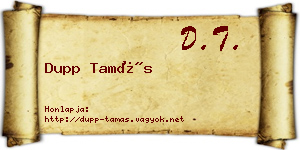 Dupp Tamás névjegykártya