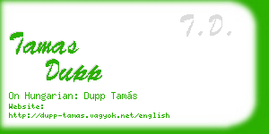 tamas dupp business card